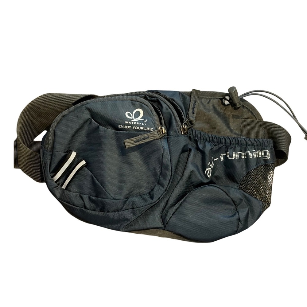 Waterfly Air Running Fanny Pack Waist Bag with Water Bottle Holder Blue